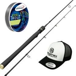Fishing-King Shop Allround Spinn-Set für Einsteiger & Fortgeschrittene – Sportex Curve 210 + Climax 0,25 + Cap| Hechtrute|Zanderrute