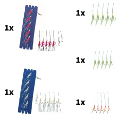 Fishing-King Shop Angelset Hering Gr.M 7 Teile 5x Vorfach 2x Zinkblei| Heringsangeln Zubehör|Set Meer - Zubehör & Köder