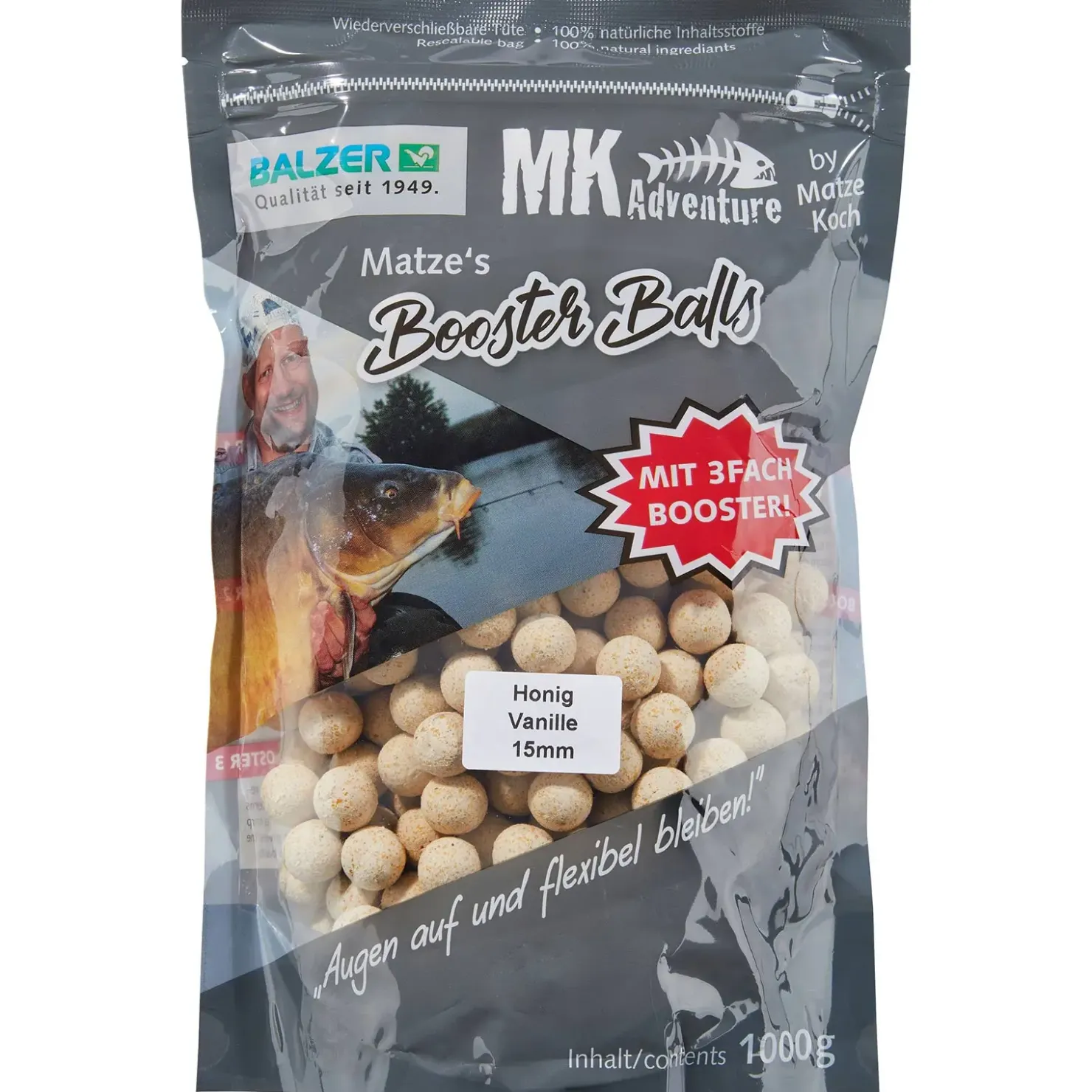 Balzer Matze Koch Honig/Vanill15mm Booster Balls Boilies| Karpfenfutter|Boilies & Pop-Ups