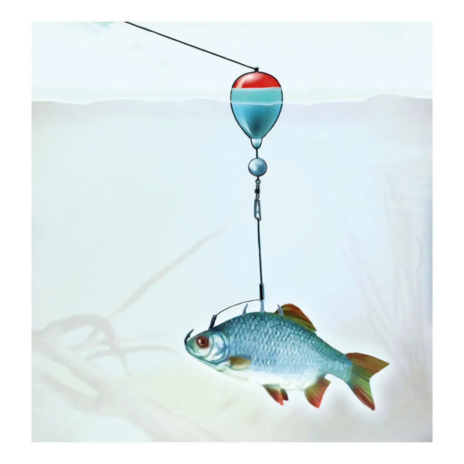 Matze Koch Balzer Schaukel-System Posen-Hecht-Schaukel System für Köderfisch Gr.4| Stahlvorfach Systeme|Stahlvorfach Mit Haken