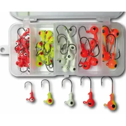 Behr Jighaken Set 44 Stück Jigkopf Sortiment| Sets Spinnfischen|Set Kunstköder & Zubehör
