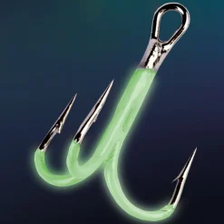 Behr Power-Drillinge selbstleuchtend Gr. 6/0 5 Stück / Pack Angelhaken| Meereshaken|Spezialhaken