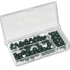 Behr Premium Gummiperlen-Sortiment 2 – Angeln Set 6 Größen / 100 Stück + Box| Sets Spinnfischen|Karpfen Sets