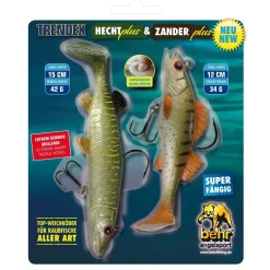 Behr Trendex Zander & Hecht Gummifische Angelset Doppelpack| Sets Spinnfischen|Gummifische