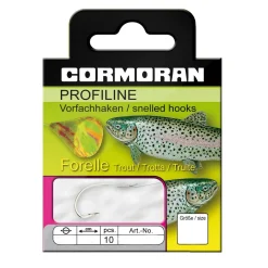 Cormoran Profiline Forellenhaken gebunden Gr10 0,20mm| Forellen Angelhaken|Raubfischhaken