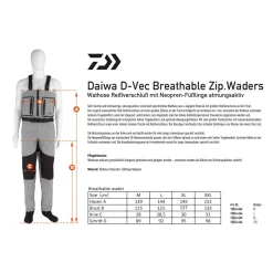 Daiwa D-VEC Breathable Zipped Waders M Wathose| Watstiefel & Wathosen