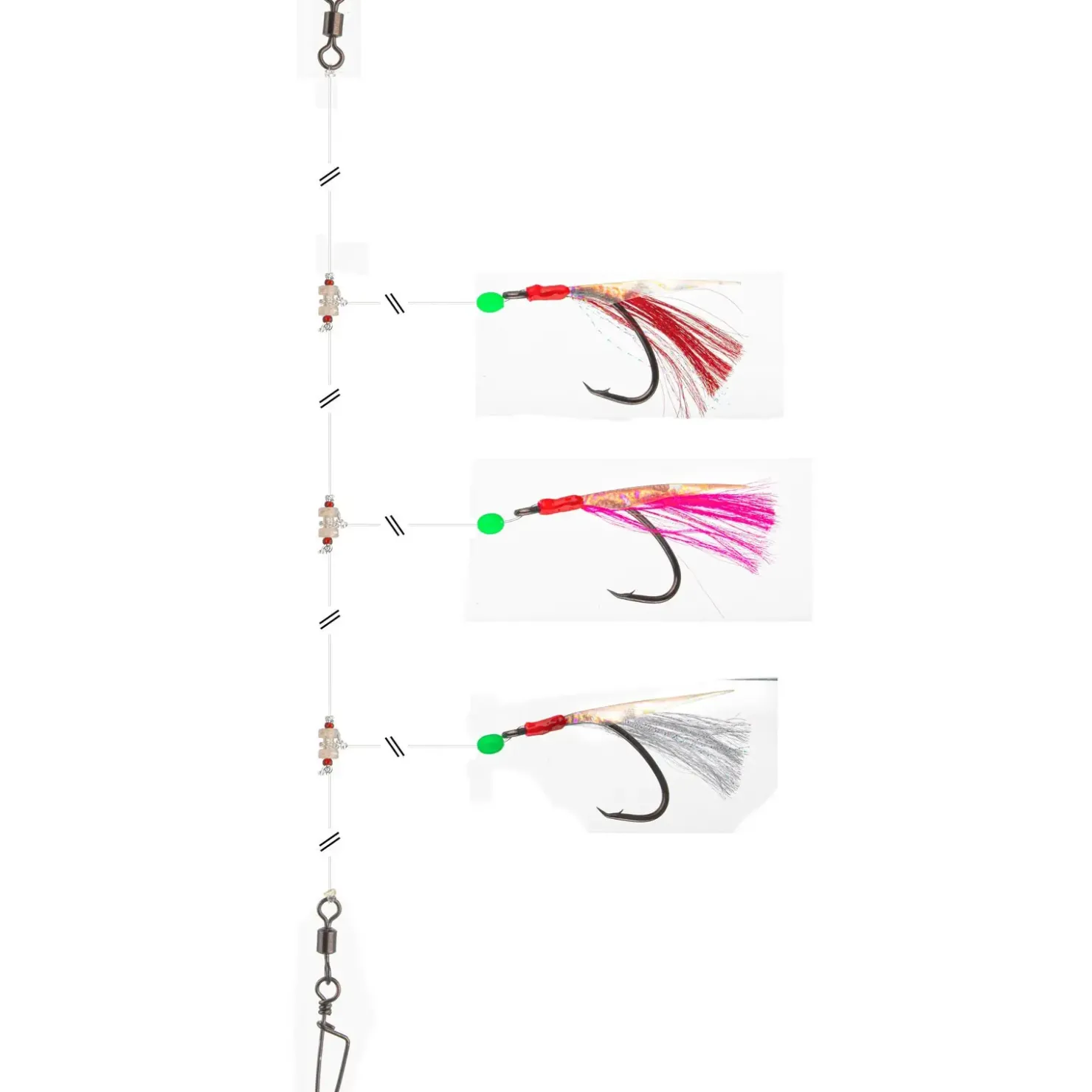 Daiwa Grand Wave Dorsch/Köhler-Vorfach mit Fischhaut No.3| Dorsch Beifänger|Rigs & Beifänger