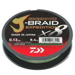 Daiwa J-Braid Exped. X8E 0.13mm-300m d. green Geflochtene Schnur| Geflochtene Angelschnur