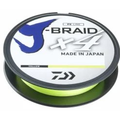 Daiwa J-Braid X4E 0.19mm-135m yellow Geflochtene Schnur| Geflochtene Angelschnur