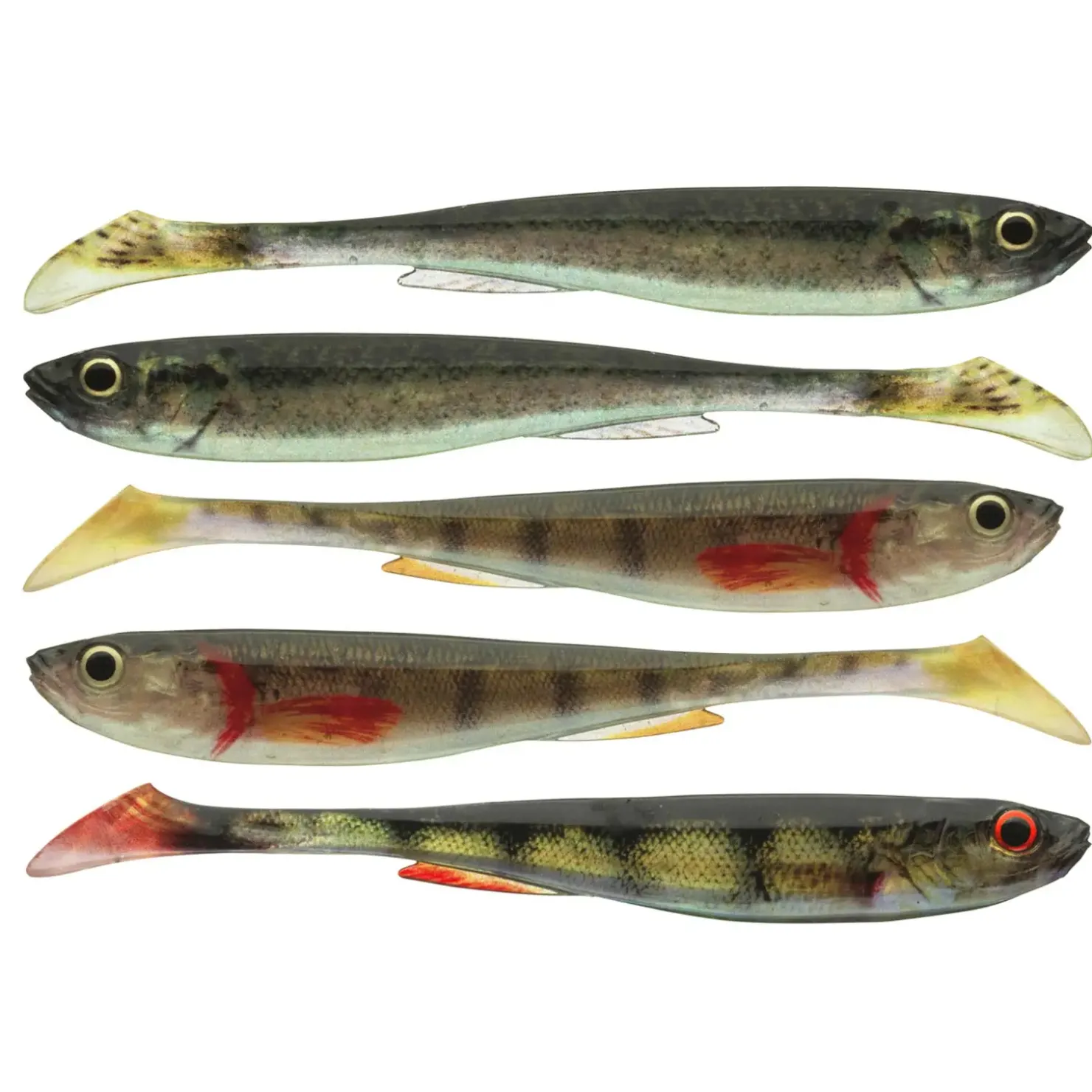 Daiwa Prorex Real Slim Shady Live Color Set 7.5cm 5pcs. Gummifisch| Zander Gummifisch|Barschköder