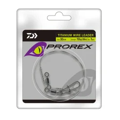 Daiwa Prorex Titanium Vorfach 20cm 22kg/50lb Stahlvorfach montiert| Stahlvorfach Für Kunstköder|Stahlvorfach Titanus Leader