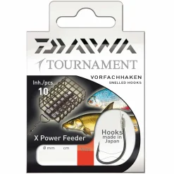 Daiwa Tournament Feederhaken Gr.10 X-S Gebundene Feeder-Vorfachhaken| Friedfischhaken|Feeder Haken