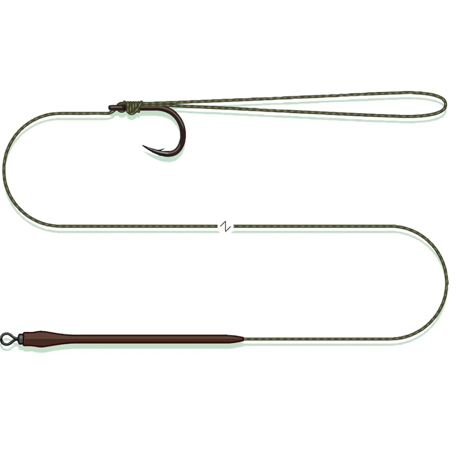 DAM Madcat Standard Pellet Rig 60cm 0.80mm #2/0 Suspending Antistatisches Wels-Rig| Wallerhaken & Rigs|Welshaken