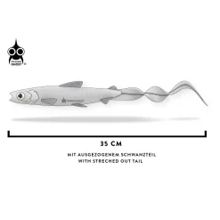 FishingGhost Renky Shad CRL 35cm Curly Tail Gummifisch| Xxl Köder. Big Baits|Hechtsaison