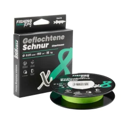 Fishing King Tackle Fishing-King Tackle 8-fach Geflochtene Schnur Chartreuse 150m 0,23mm Hecht| Geflochtene Angelschnur
