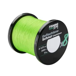 Fishing King Tackle Fishing-King Tackle 8-fach Geflochtene Schnur Chartreuse 0,23mm Hecht Wunschlänge| Geflochtene Angelschnur|Angelschnur Meterware