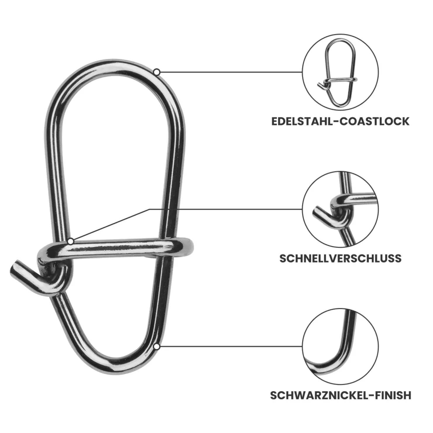 Fishing King Tackle Fishing-King Tackle Forelle Duolock Snap| Wirbel & Karabiner Raubfischangeln|Wirbel & Karabiner