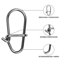 Fishing King Tackle Fishing-King Tackle Hecht Duolock Snap| Wirbel & Karabiner Raubfischangeln|Wirbel & Karabiner