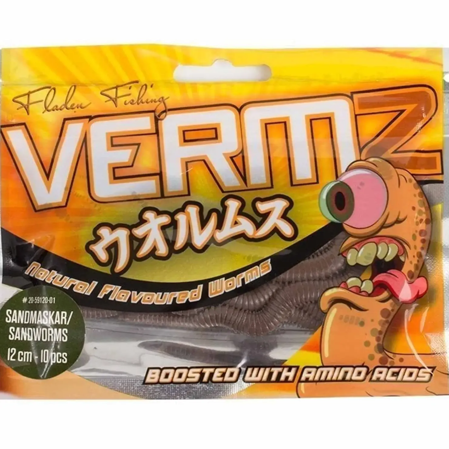 Fladen Vermz Sandwurm Imitation 12cm 10 Stück| Creature Baits|Angeln Ostsee Köder