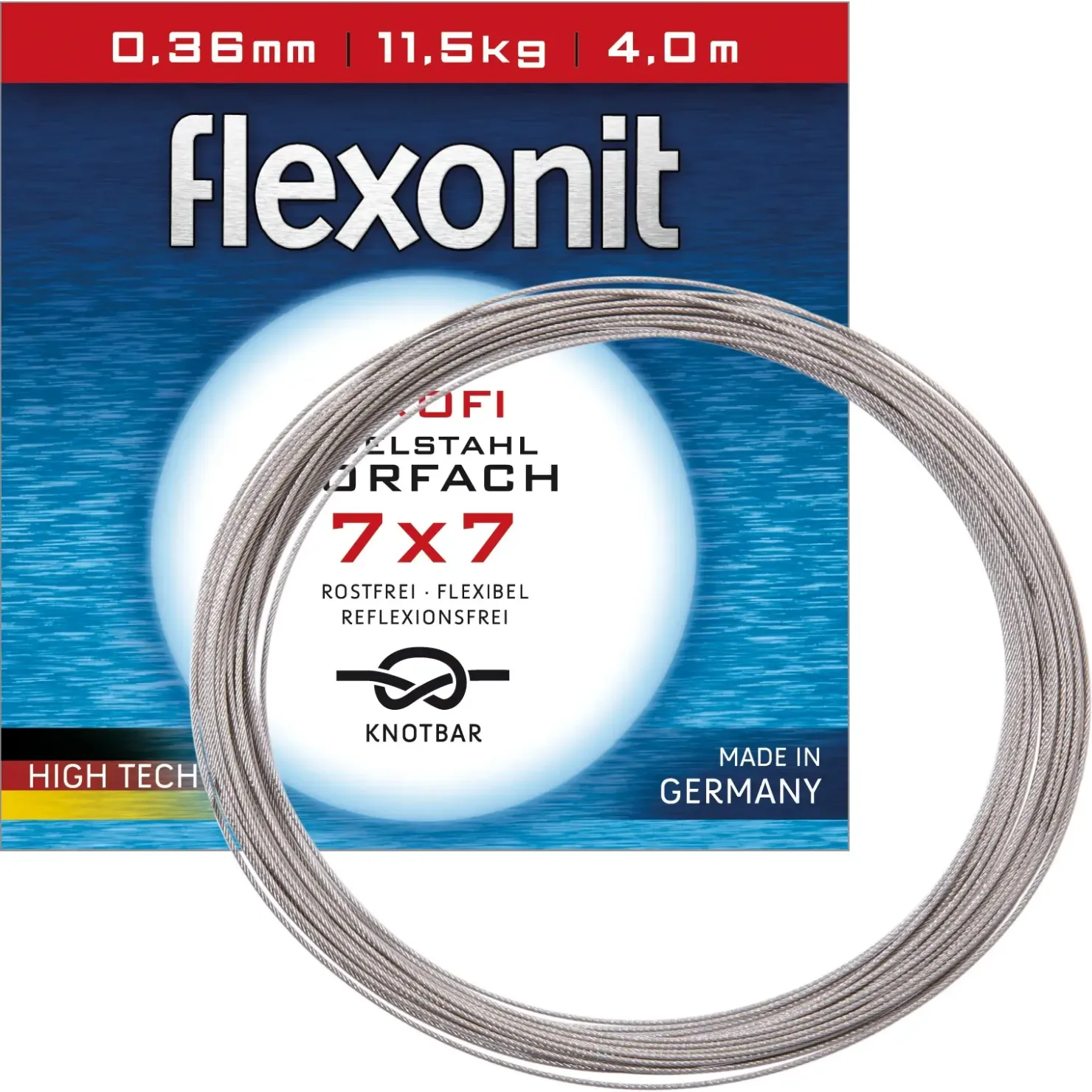 flexonit D.N.A. Meterware 4m 11,5kg Stahlvorfach| Stahlvorfach Meterware|Stahlvorfach Meterware