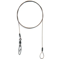 flexonit MS Vorfach AE New Snap/Swivel 0,20mm 2Stk. 50cm Stahlvorfach| Stahlvorfach Für Kunstköder|Stahlvorfach