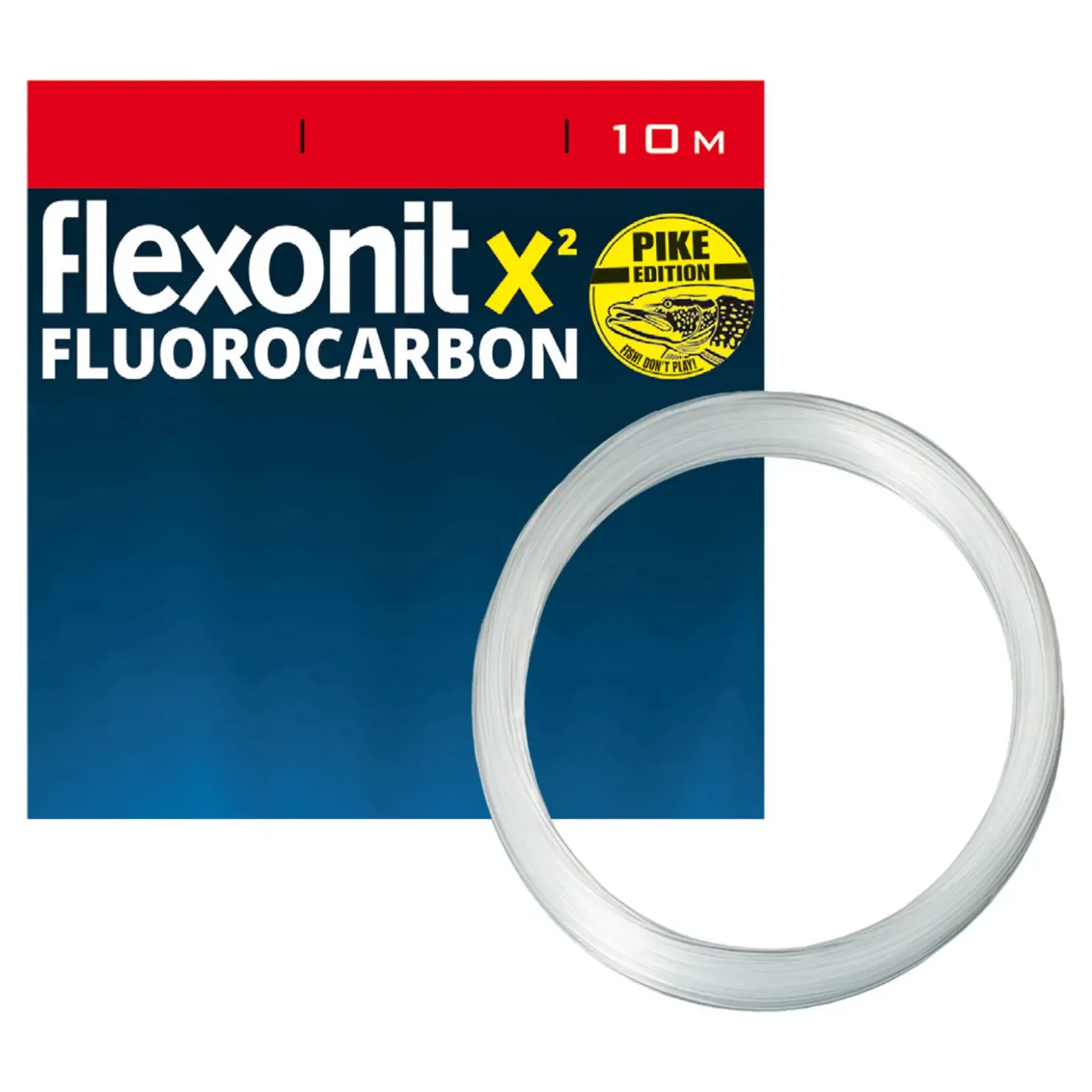 flexonit X² Fluoro Pike 0,80mm 10m 36,8kg Vorfachmaterial| Hard Mono Raubfischvorfach|Hard Mono Vorfach