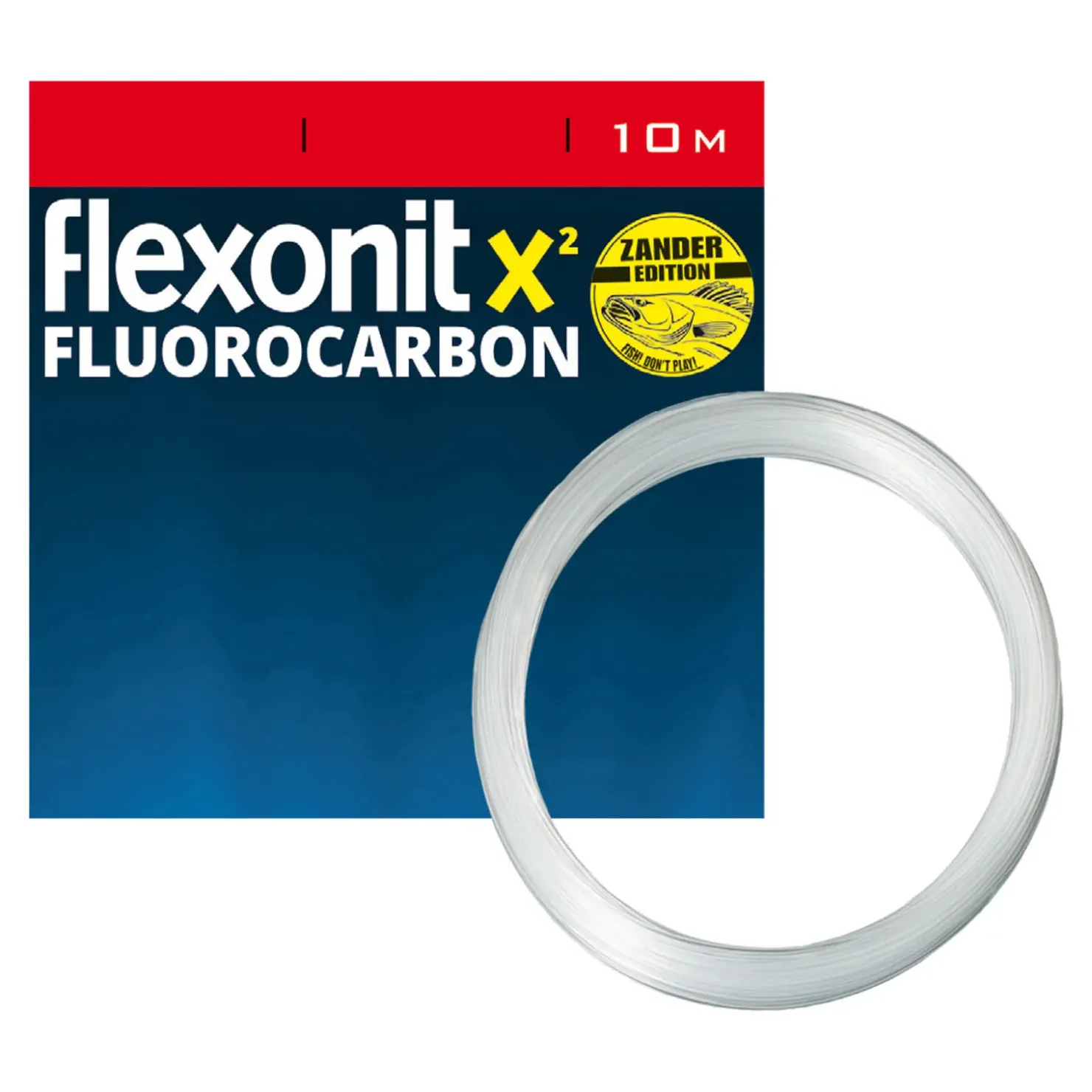 flexonit X² Fluoro Zander 0,40mm 10m 9,8kg Vorfachmaterial| Hard Mono Raubfischvorfach|Hard Mono Vorfach