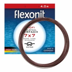 flexonit 7x7 Stahlvorfach 0,27mm + passende Quetschhülsen komplett Angelset| Combos Spinnangeln|Zubehör Spezial Raubfischangeln