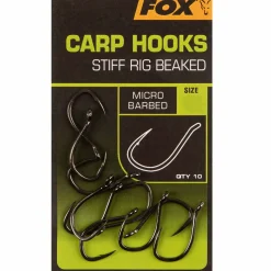 Fox Carp Hooks Stiff Rig Beaked Größe 4 Karpfenhaken| Karpfen Haken|Karpfen Haken