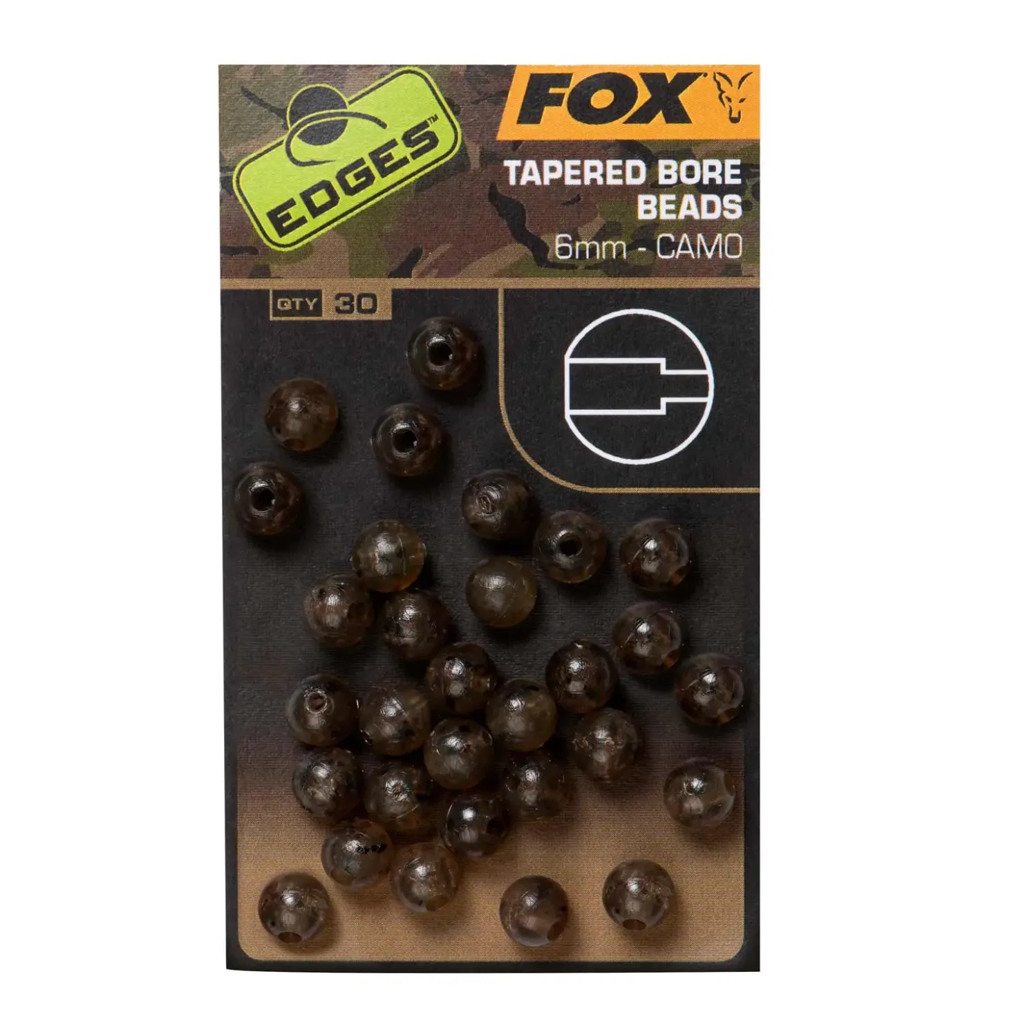 Fox Edges Camo Tapered Bore Bead 6,0mm Gummiperlen Karpfenzubehör| Karpfen Rig|Karpfen Rig Und Zubehör
