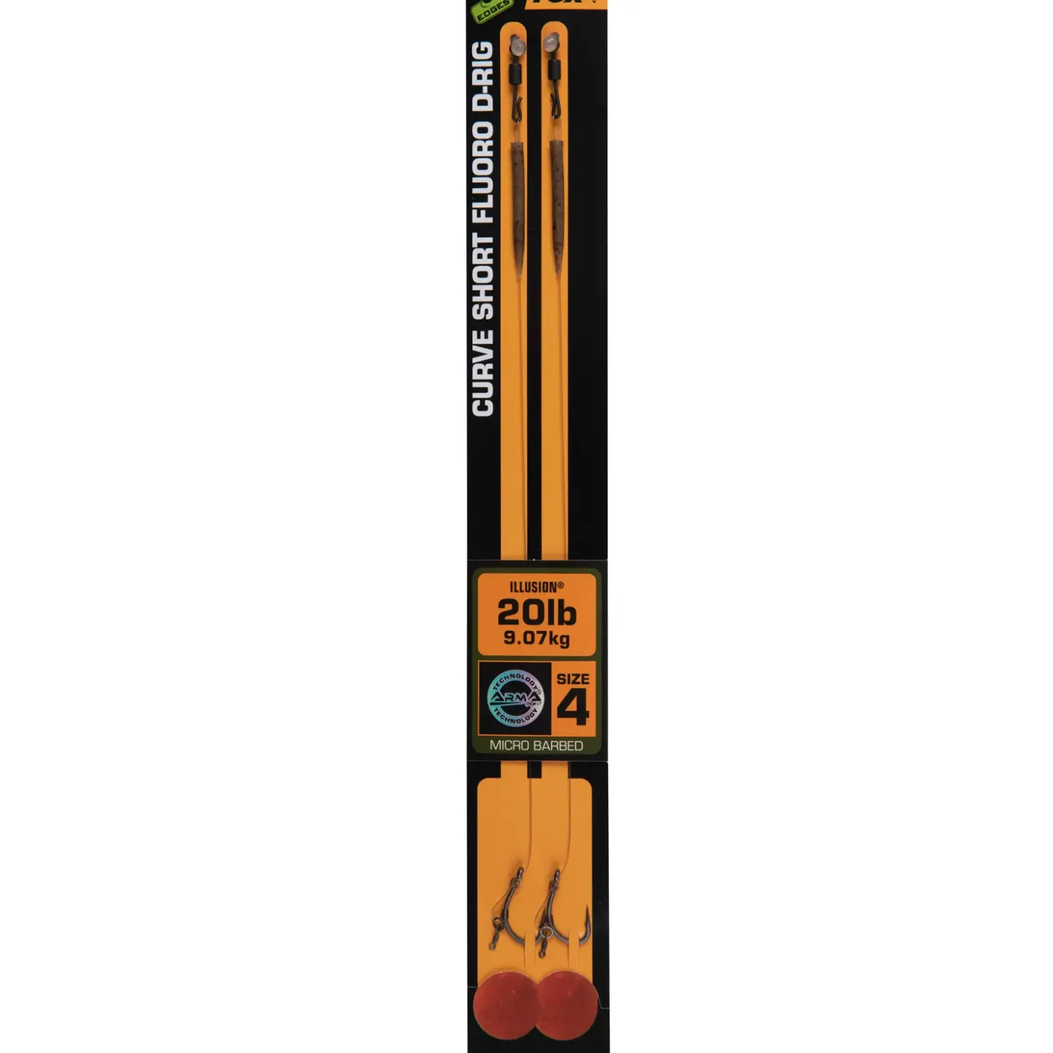 Fox Edges Curve Short Fluoro D-Rig Größe 4 20lb Illusion 2Stk. Karpfen Rig| Karpfen Rig|Karpfen Haken