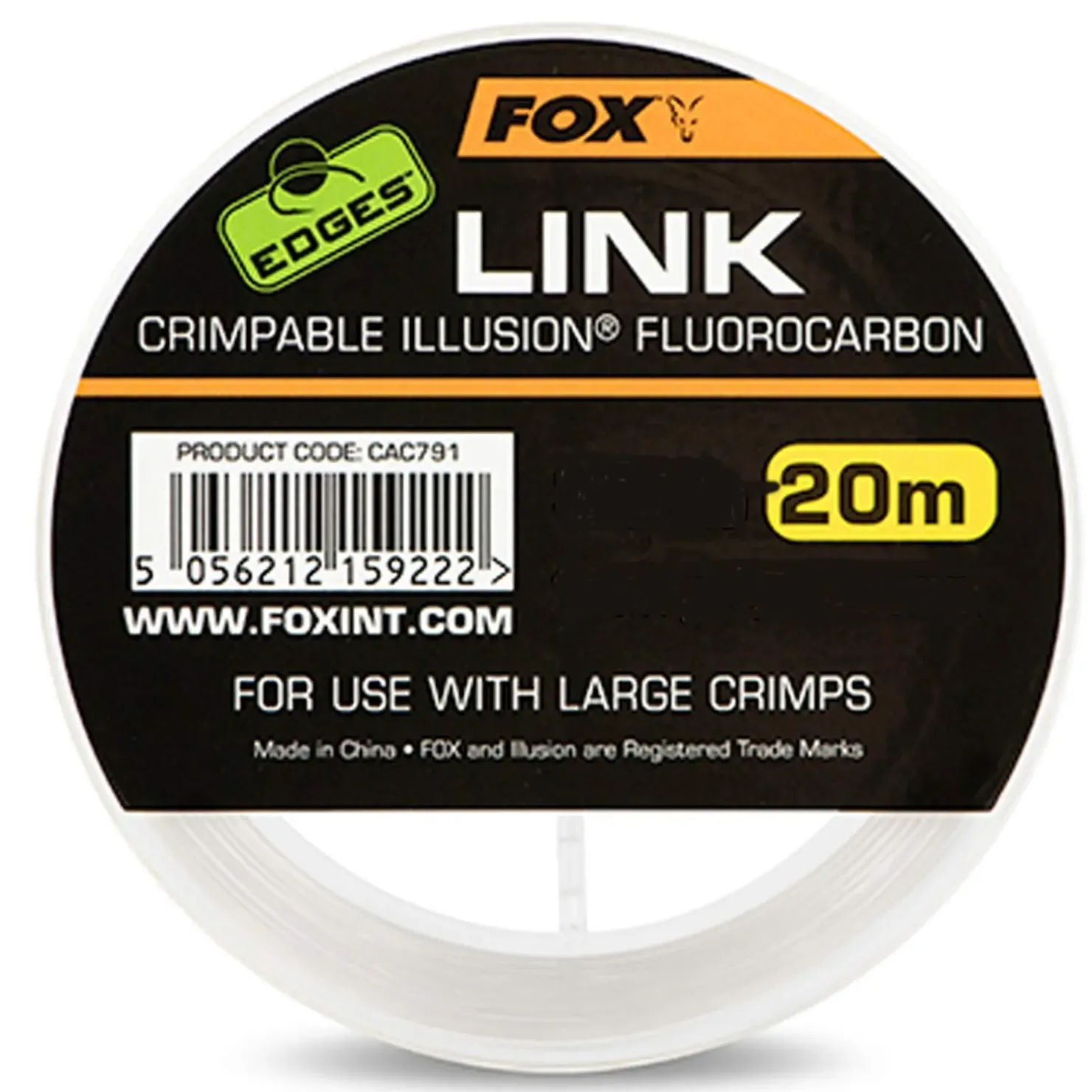 Fox Edges Link Crimpable Illusion Fluorocarbon – 0.64mm/35lb 20m Angelschnur| Karpfen Schnur|Karpfen Schnur