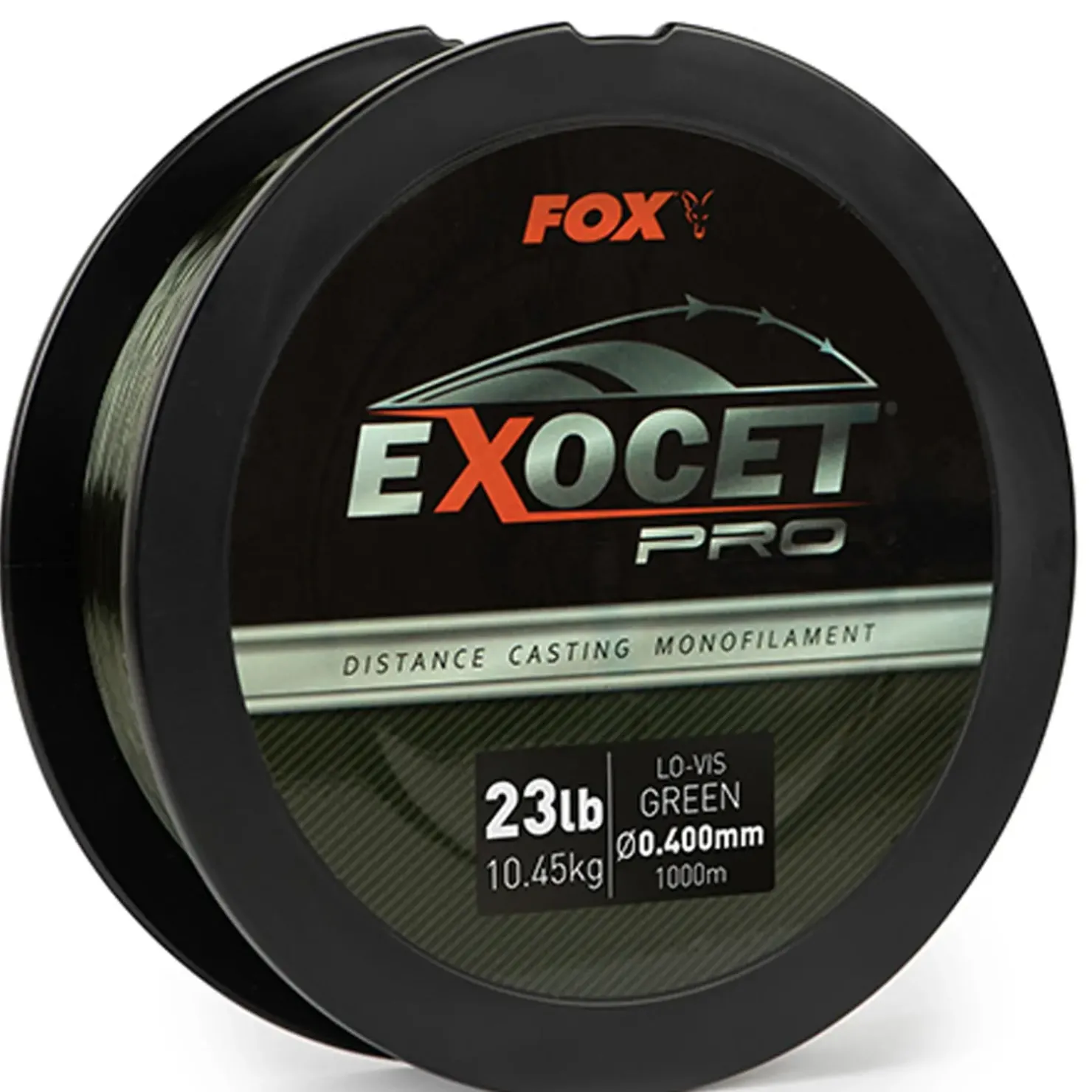 Fox Exocet Pro Monofilament Lo-Vis Green 0.400mm 23lbs / 10.45kgs (1000m) Monofile Angelschnur| Karpfenschnur