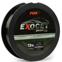 Fox Exocet Pro Monofilament Lo-Vis Green 0.309mm 13lbs / 5.90kgs (1000m) Monofile Angelschnur| Karpfenschnur