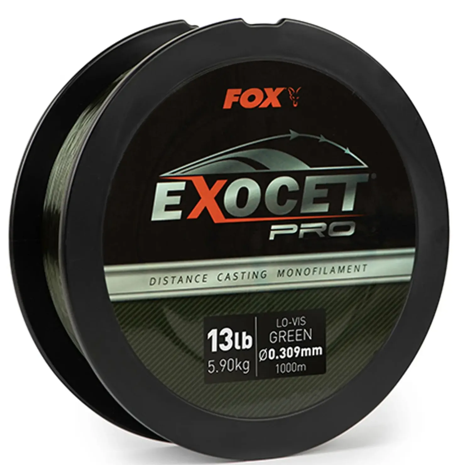 Fox Exocet Pro Monofilament Lo-Vis Green 0.309mm 13lbs / 5.90kgs (1000m) Monofile Angelschnur| Karpfenschnur