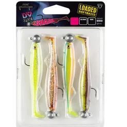 Fox Rage Slick Shad 7cm x4 Colour Pack LOADED 5g 1/0 head Gummifisch Set| Hecht Gummifisch|Barsch Gummiköder