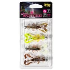 Fox Rage UV Micro Critter 5cm x 4St. Loaded 3g Gummikrebs-Set| Barsch Gummiköder|Gummikrebse
