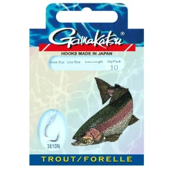 Gamakatsu Forelle 100cm 3610N Gr.8 Vorfachhaken| Forellen Angelhaken|Forellenhaken
