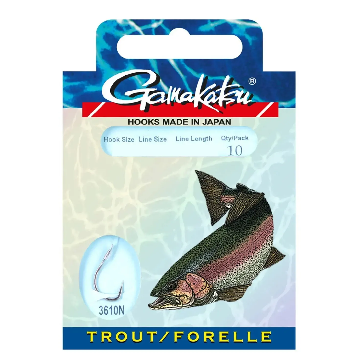 Gamakatsu Forelle 3610N Gr.12 Vorfachhaken| Forellen Angelhaken|Forellenhaken