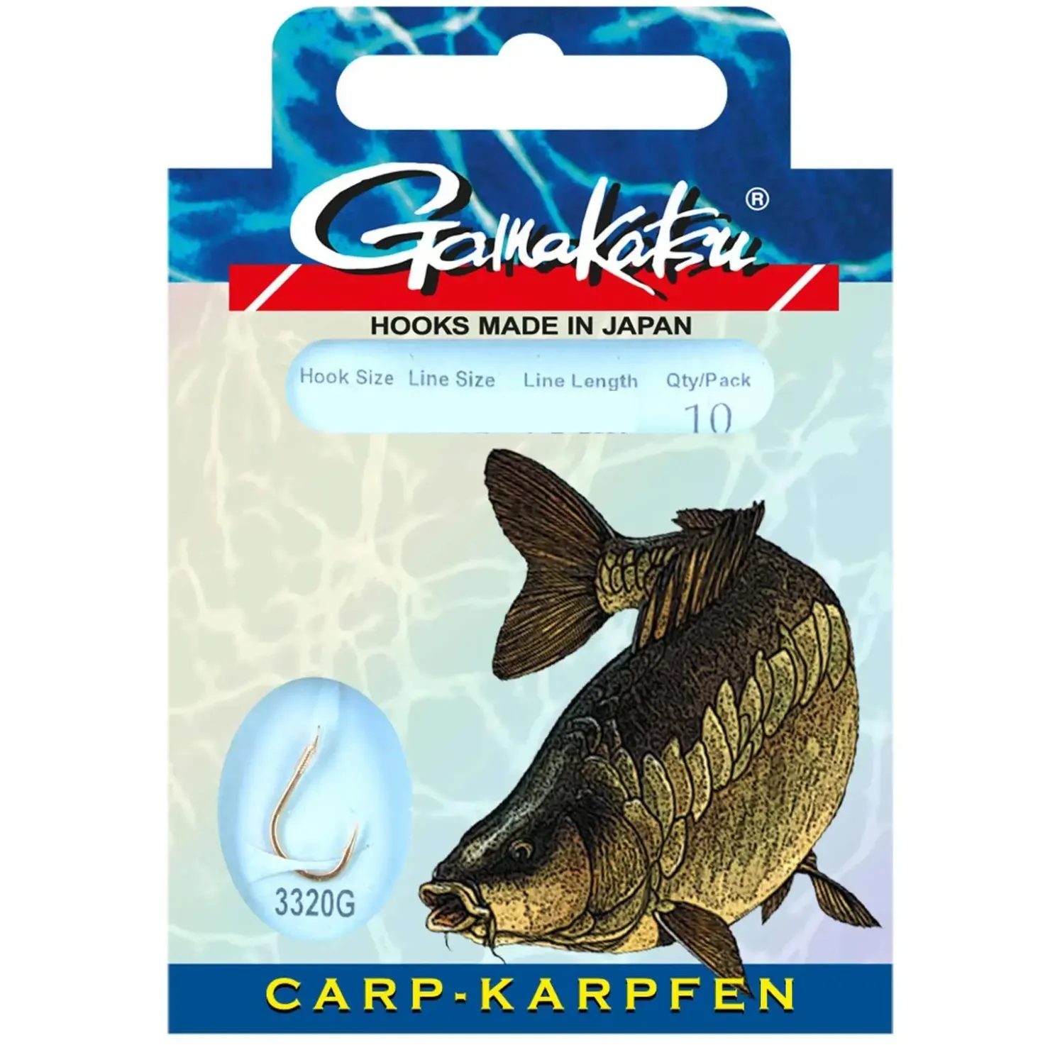 Gamakatsu Karpfen 75cm 3320G Gr.6 Vorfachhaken| Karpfen Haken|Karpfen Haken
