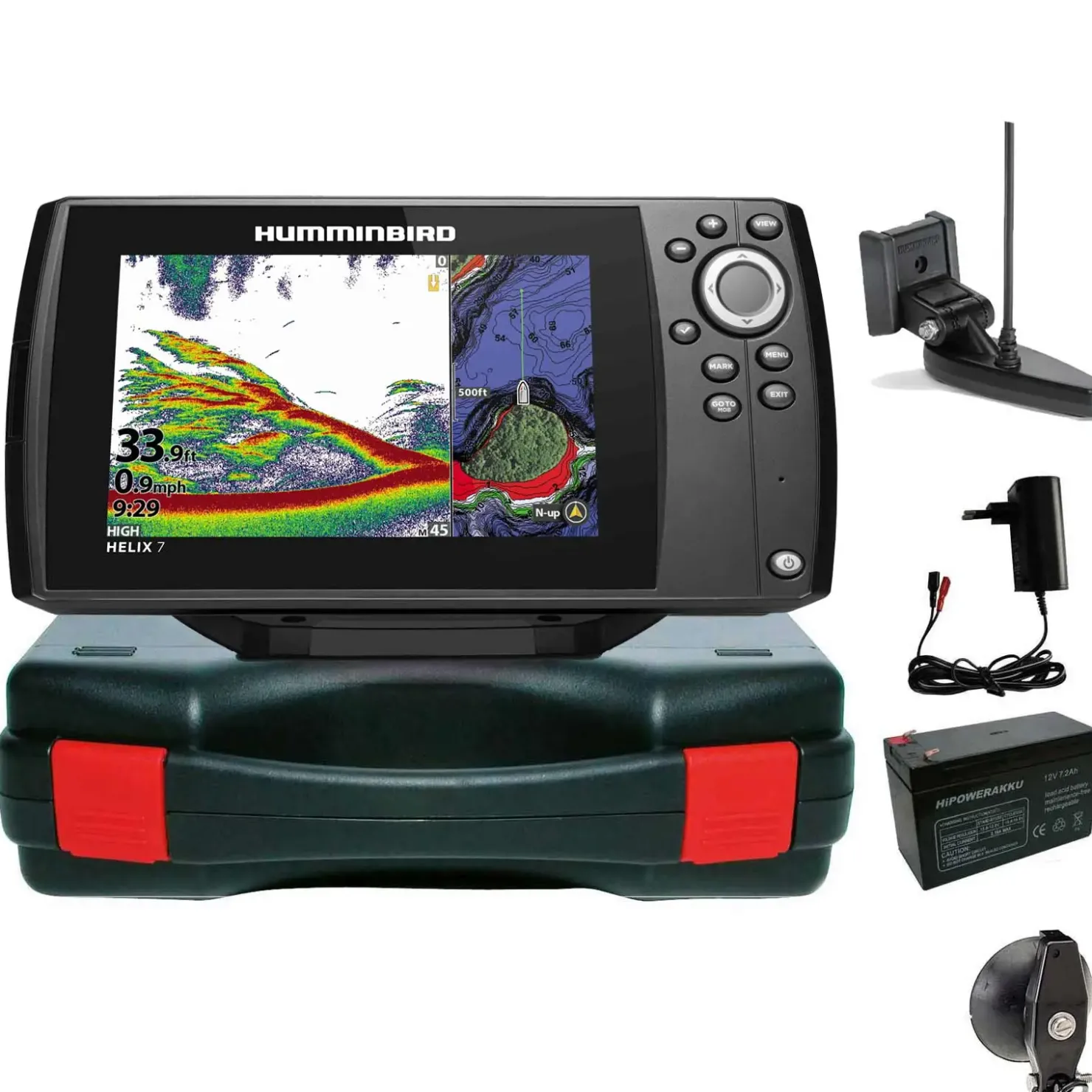 Humminbird Helix 7 Chirp GPS G4 GPS Kartenplotter Echolot Portabel Basic - Komplett mit Geber| Humminbird Helix 7 Chirp Gps G4