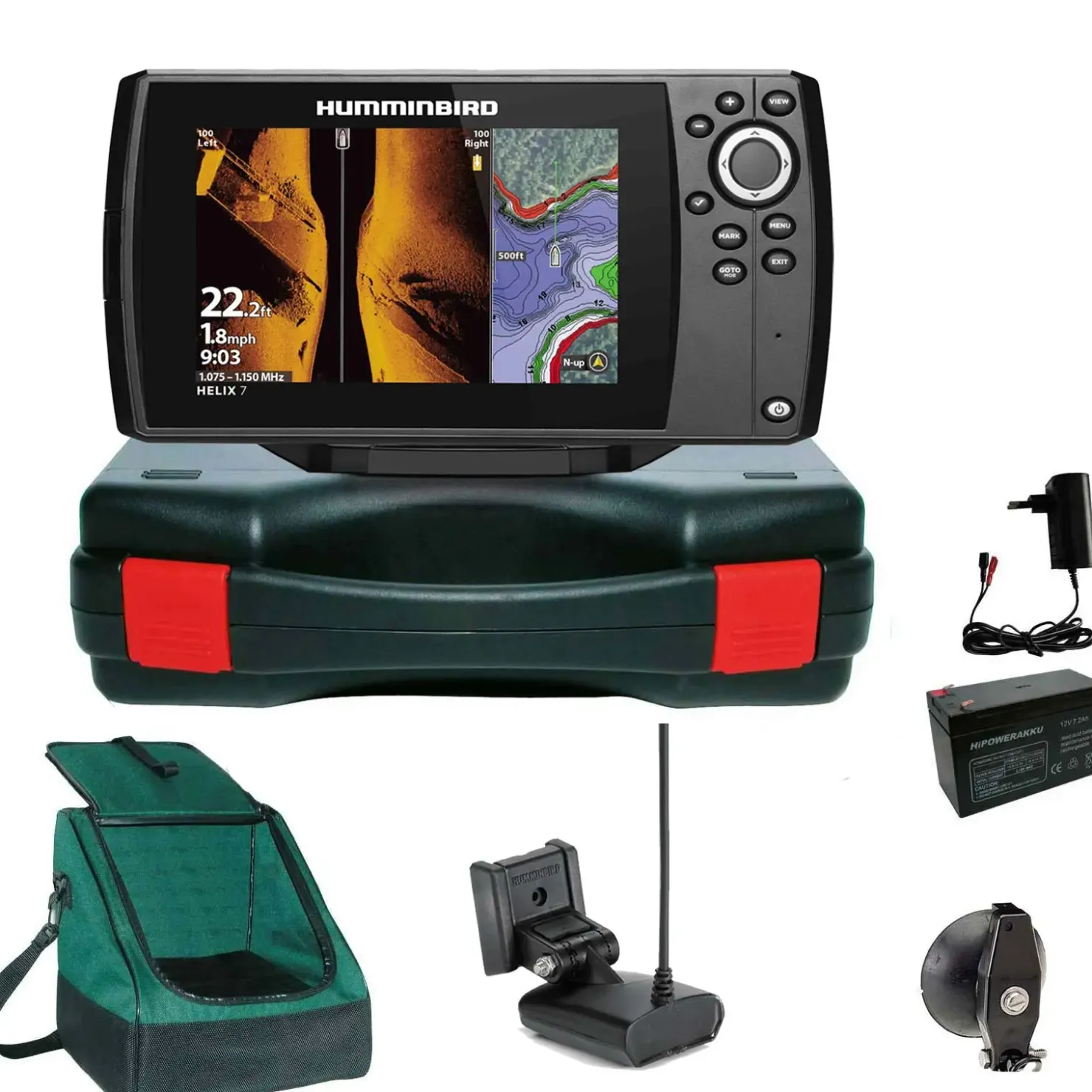 Humminbird Helix 7 Chirp GPS SI G4 Side Imaging GPS Kartenplotter Echolot Portabel Basic Plus - Komplett mit Geber| Humminbird Helix 7 Chirp Si Gps G4