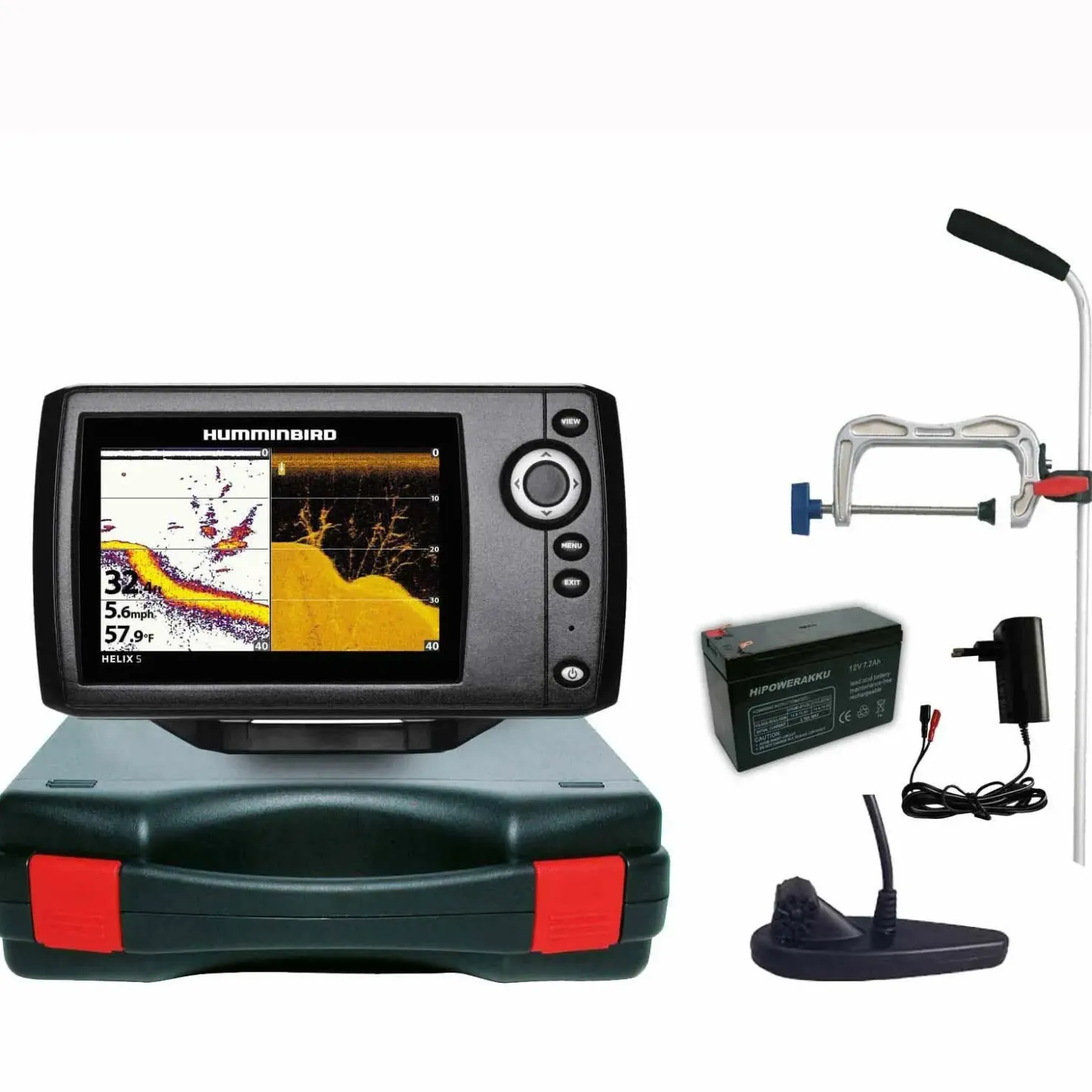 Humminbird Helix 5 DI G2 Down Imaging Echolot Portabel Profi Edition – Komplettsystem| Humminbird Helix 5 Di G2