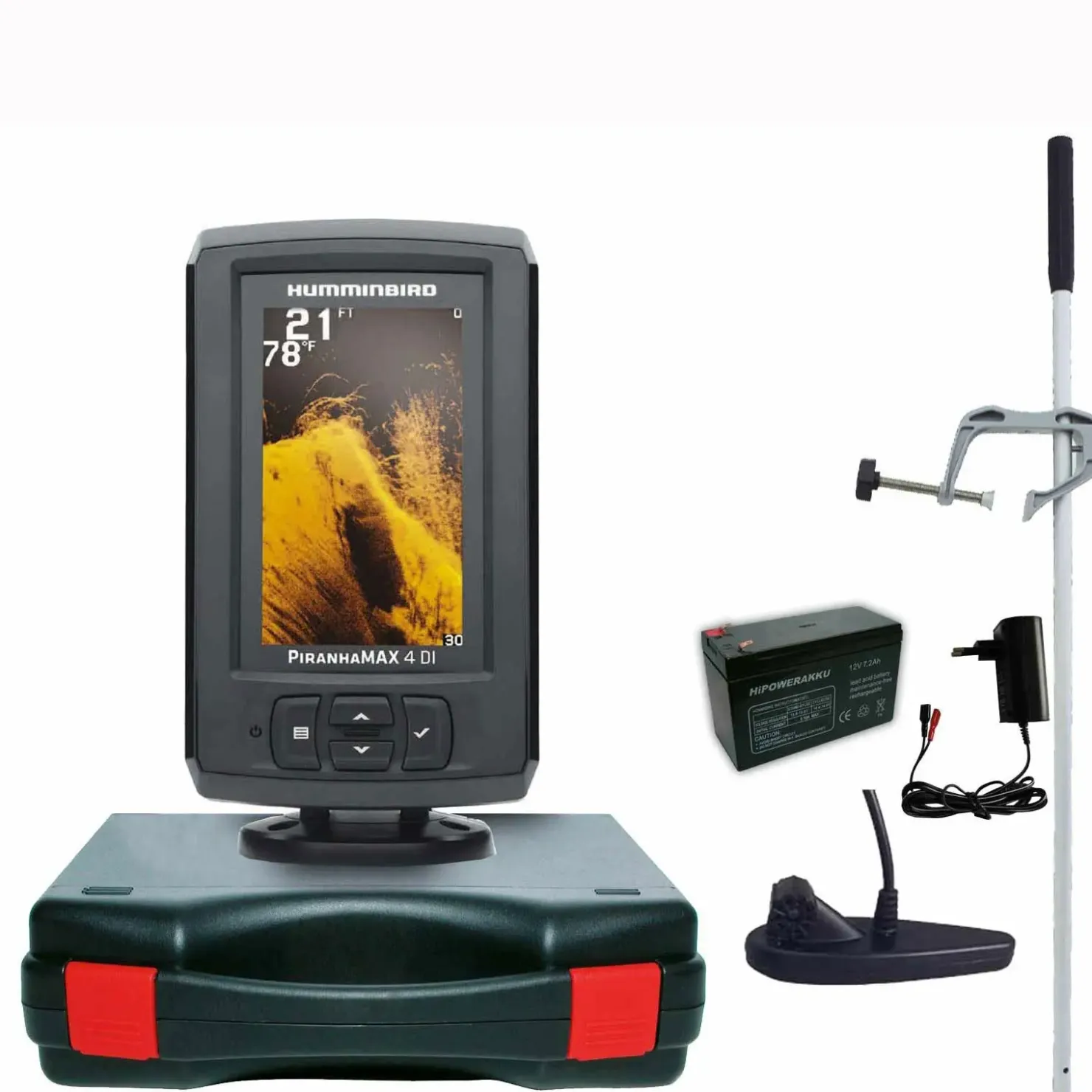 Humminbird PiranhaMax 4 DI Down Imaging Echolot Portabel Master Edition - Komplettsystem| Humminbird Piranhamax 4Di