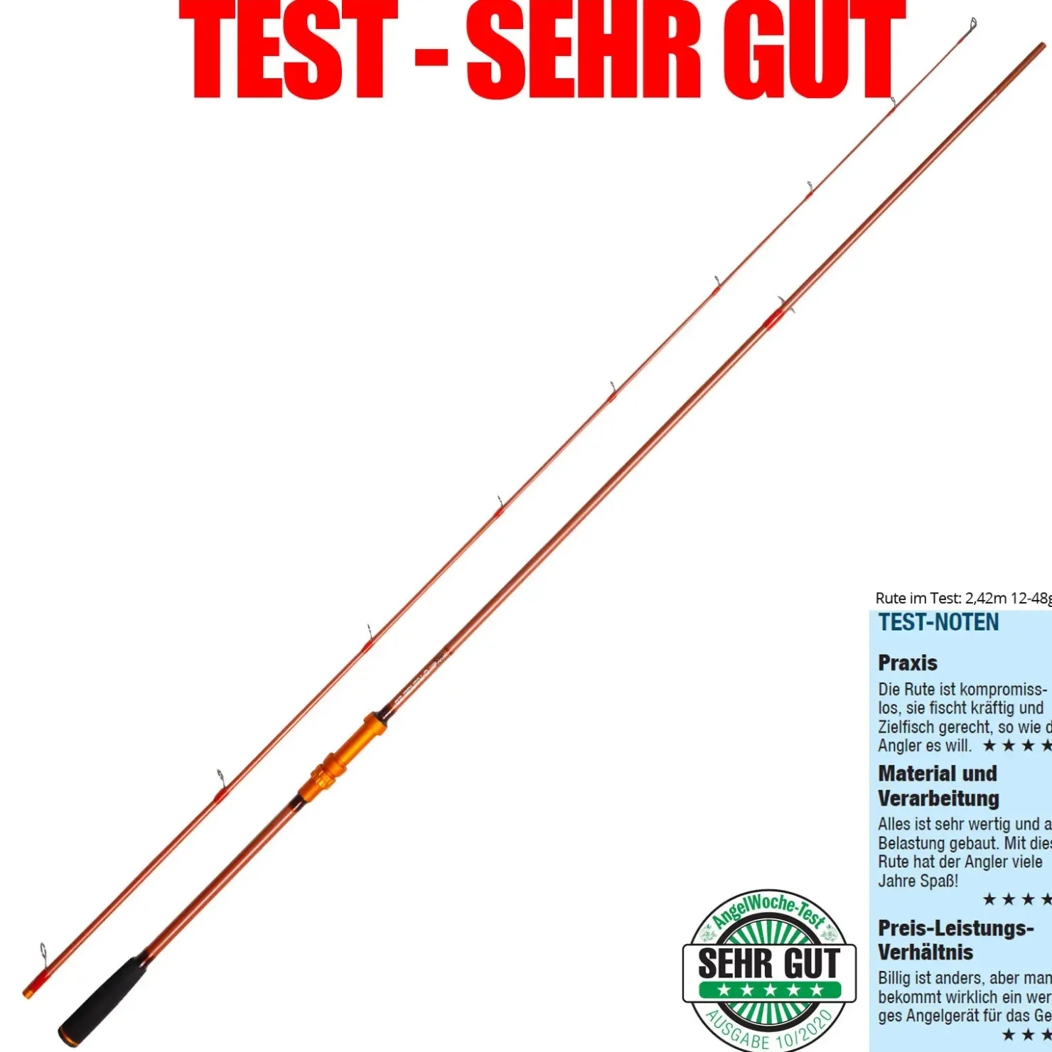 Jackson O-RANGE 2.0 2,42m 12-48 g Spinnrute| Hechtrute|Zanderrute