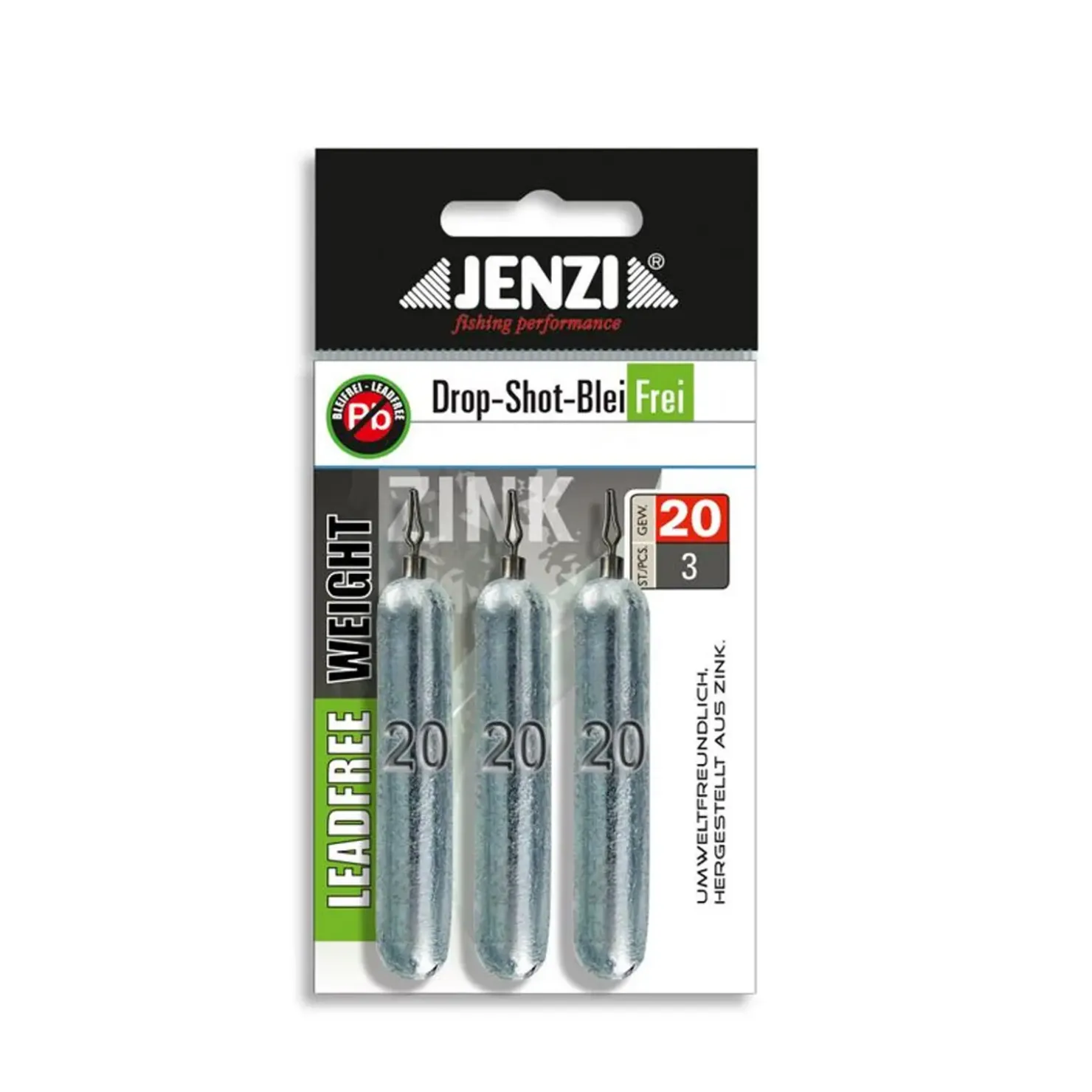 Jenzi Blei-Frei Drop-Shot 3/SB 20g. Drop Shot Blei| Drop Shot Bleie