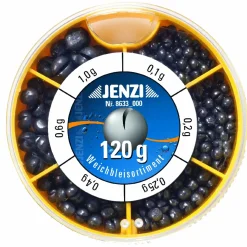 Jenzi Klemmblei Bleischrot Sortiment Set 120g fein| Friedfisch Zubehör|Angelzubehör Kleinteile