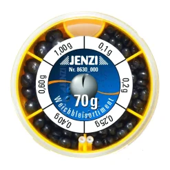 Jenzi Klemmblei Bleischrot Sortiment Set 70g fein| Friedfisch Zubehör|Angelzubehör Kleinteile