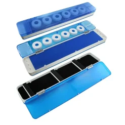 Jenzi Kunststoff-Box 45x8x4,5cm mit 6 Spulen| Angelboxen & Köderboxen