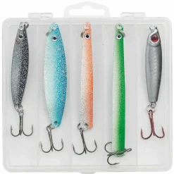 Kinetic Mix-D Meerforellen-Blinker Angelset - 5 Meerforellenköder mit Köderbox| Blinker|Sets Lachs & Mf Köder